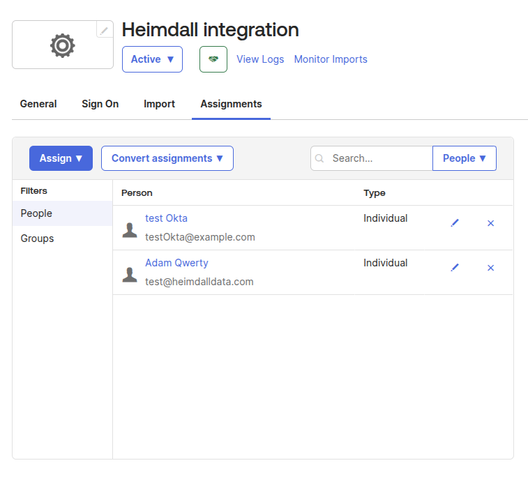 Assign Users to Application in Okta